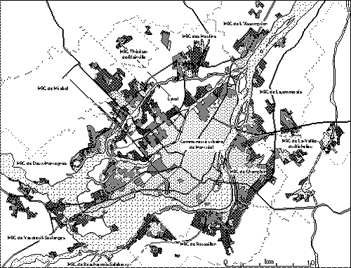 Carte de l'&eacute;talement urbain