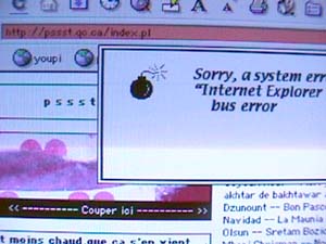Erreur inopin&eacute;e de mon ordinateur
