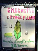 Affiche de l'épluchette de blé d'inde de l'école alternative
